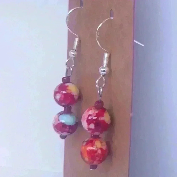 925 handmade beaded earrings - Picture 2 of 3